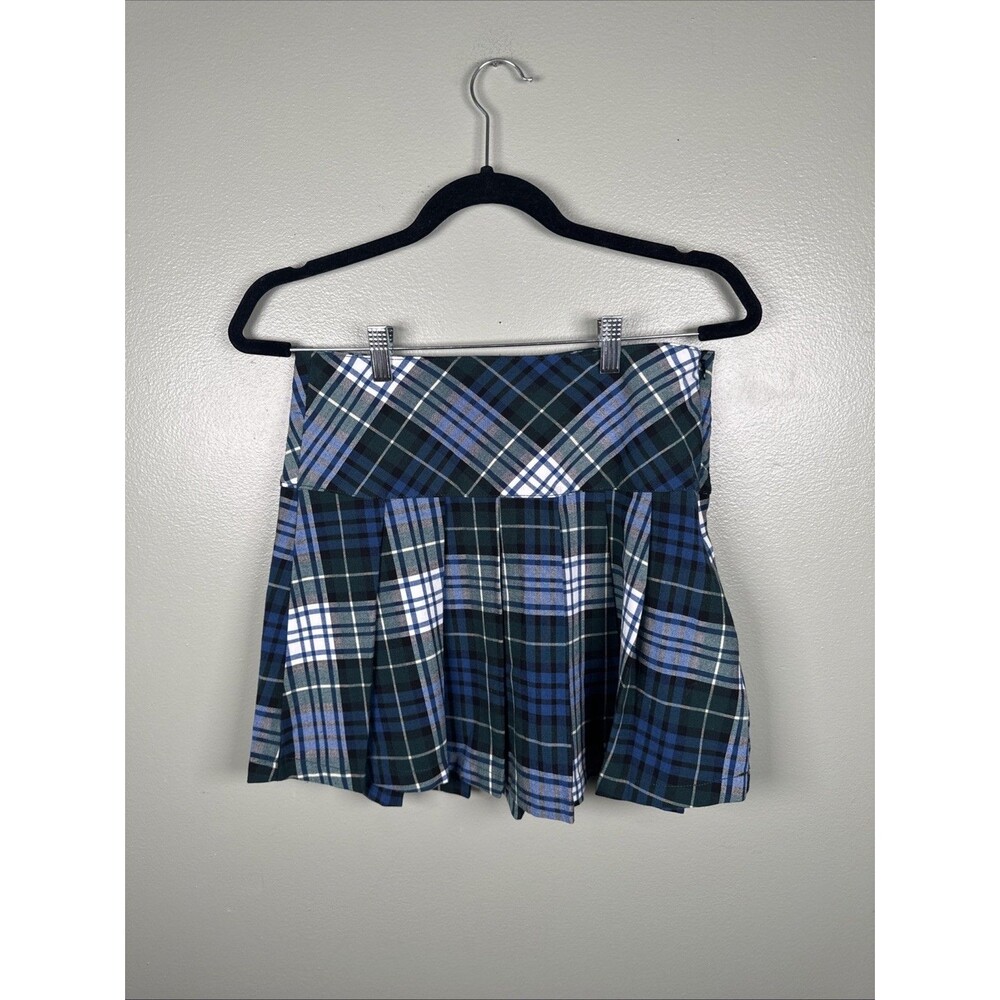 American Eagle Plaid Academia Pleated Mini Preppy Grunge Zip Skirt Womens Size 4